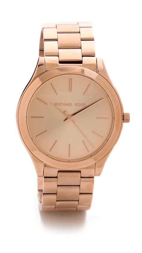 michael kors mini slim runway watch rose gold|Michael Kors men's watches black.